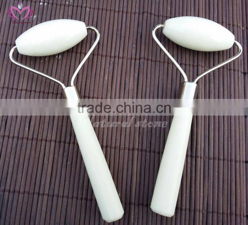 natural white jade roller facial massager