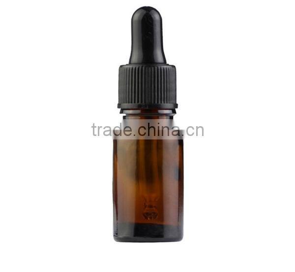 Hot sell round clear amber 10ml glass dropper bottles