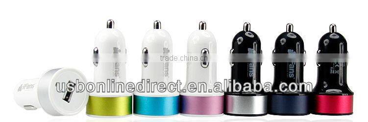 MFi approval Colorful Universal USB Car Charger for iPhone 5 Ipad ,etc