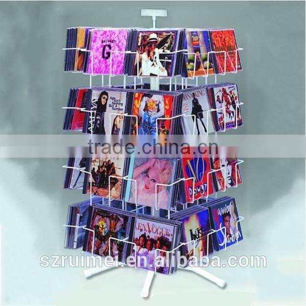 Supermarke floor-standing 4 Tier metal CD Display Rack