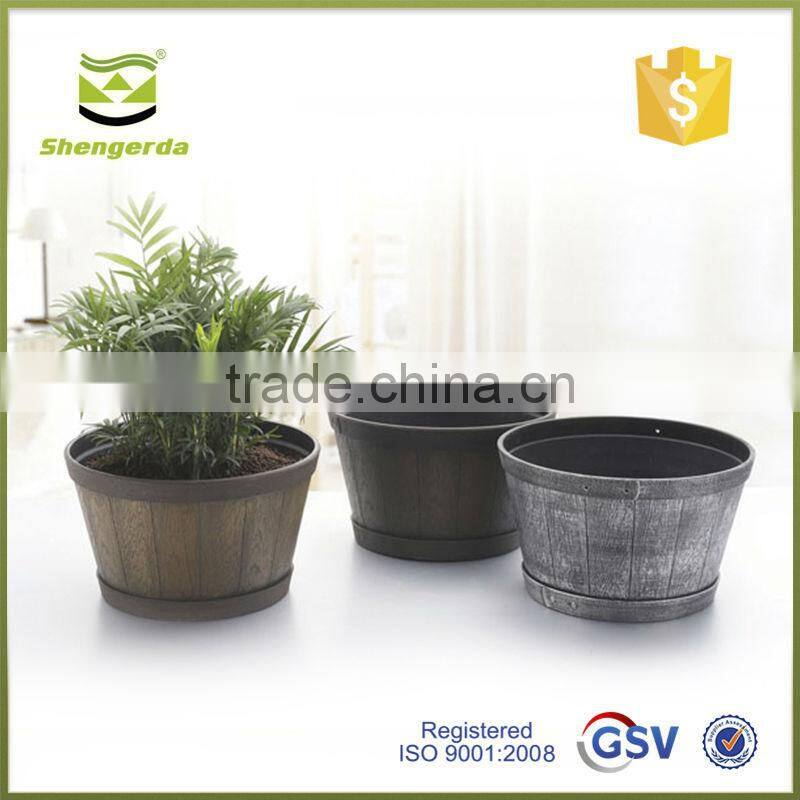 2015 high quality new design decorative unfinished wooden flower pot