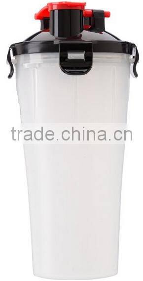 2 in 1 new arrival 700ml 24 ounce Dual thread BPA free water bottle whey/protein/amino/weight gainer/nutrition shaker