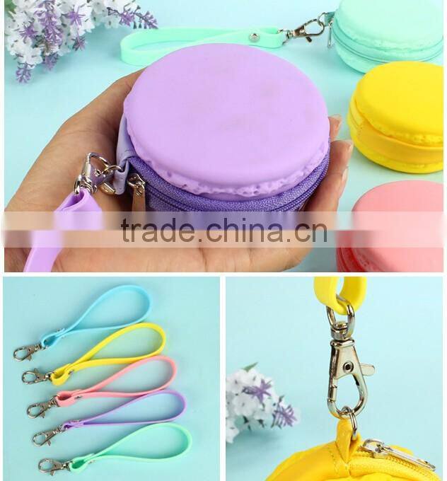 2016 promotional silicone ladies macaron bag Silicone ladies Change Purse