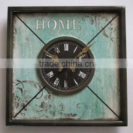 Popular Style ! 2016 Decorative Square Wooden MDF Wall Clock