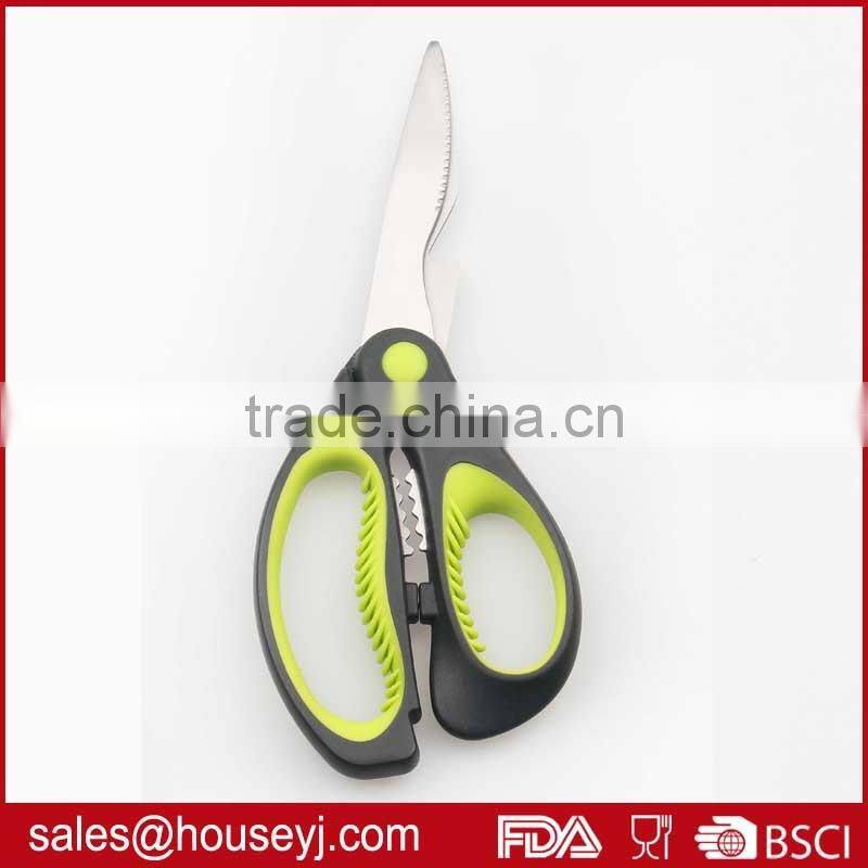 Utility stainless steel kitchen scissors with pp+TPR plastic handle