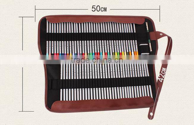 Factory Wholesale Roll Up 48 Slots Pencil Pouch Canvas Pencil Case