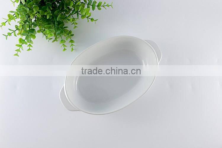 Hospitality hotel supply baking accessories ceramic deep baking tray