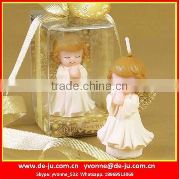 European Style Golden Wing Little Boy Girl White Angel Candle