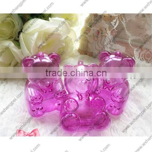 Cleverish portable cute bear plastic storage jewelry wedding box kit