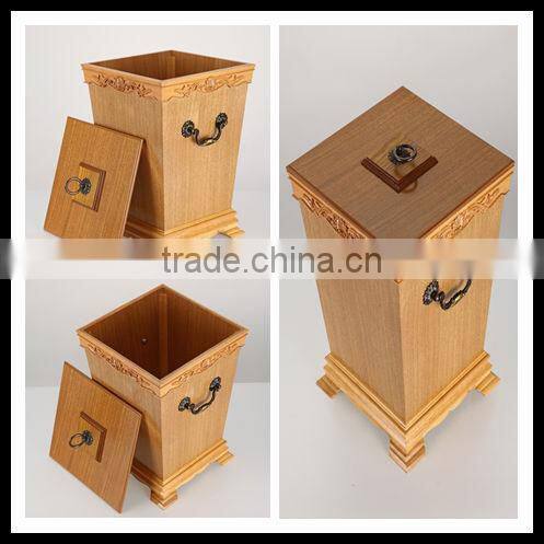 Luxury Decorative Wooden Trash Can