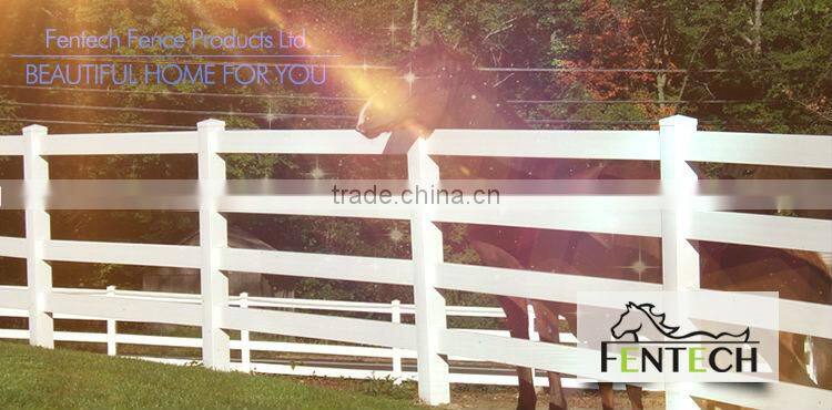 Made in China Fentech High Standard White 4 rails Horse Farm Fencing