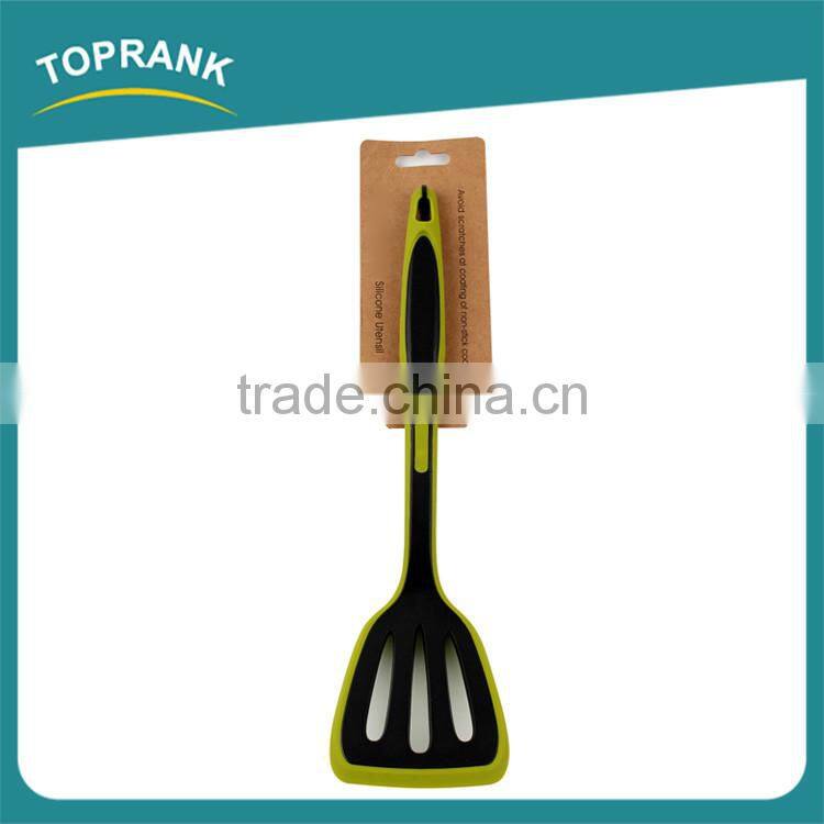 Food grade non-stick kitchen cooking utensils turner silicone slotted turner