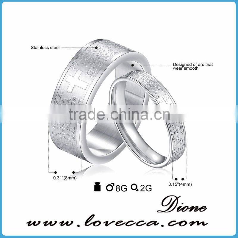 Wholesale stainless steel jewelry couple rings for valentines day