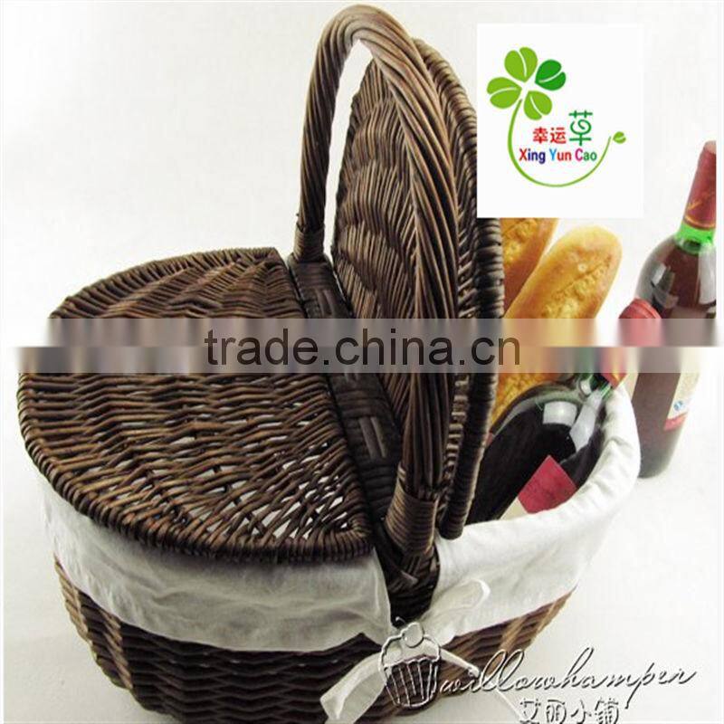 2013 lated new desigin willow wicker gift basket with handle