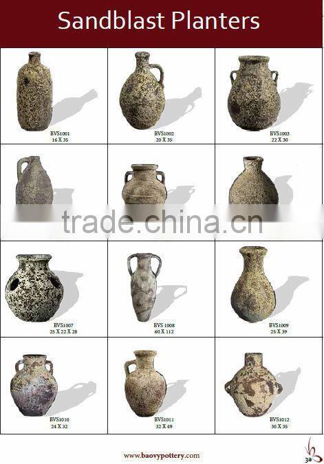 Eco - Ocean Old Sandblast Ceramic Garden Planter-Atlantic Ceramic Pottery