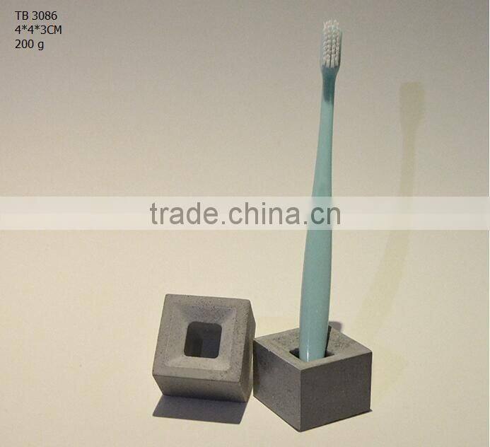 Cement toothbrush holder single minimalist square toothbrush holder