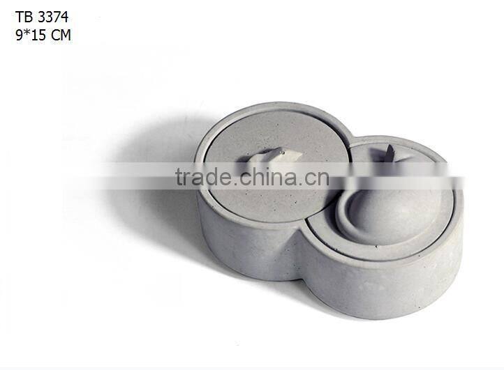 office desktop Cement concrete square box storage cat pen holder