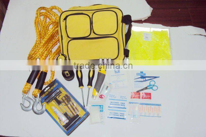 YYS12002 49-Piece Auto Emergency Kit with yellow combination bag