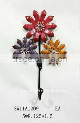 new design iron flower wall hook for home decoration