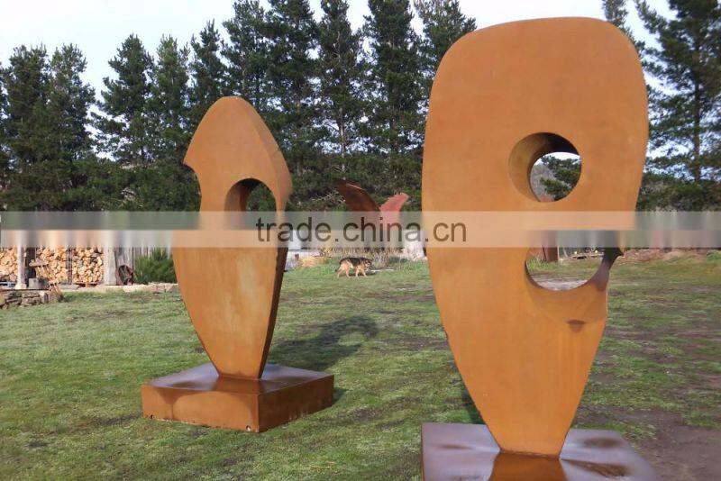 theme park statue metal craft dog garden corten steel sculpture