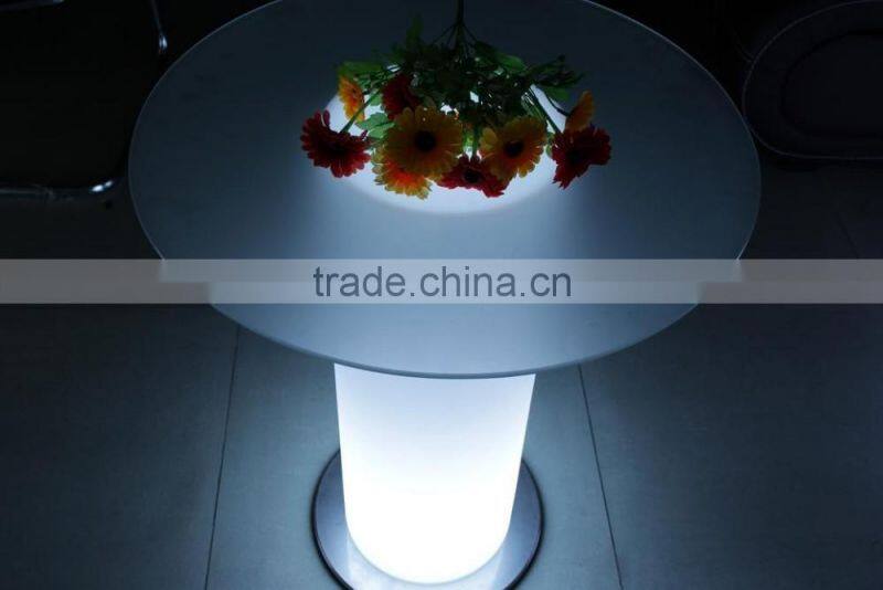 Modern led coffee table, led wine bar table with ice bucket