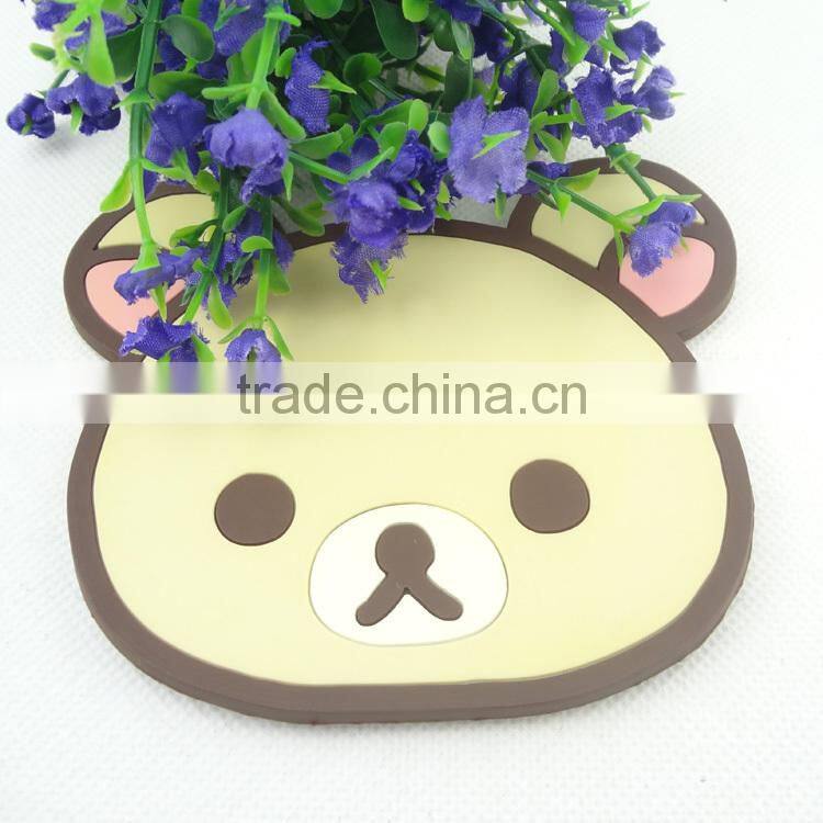 animal shaped PVC cup silicone coaster cup mats