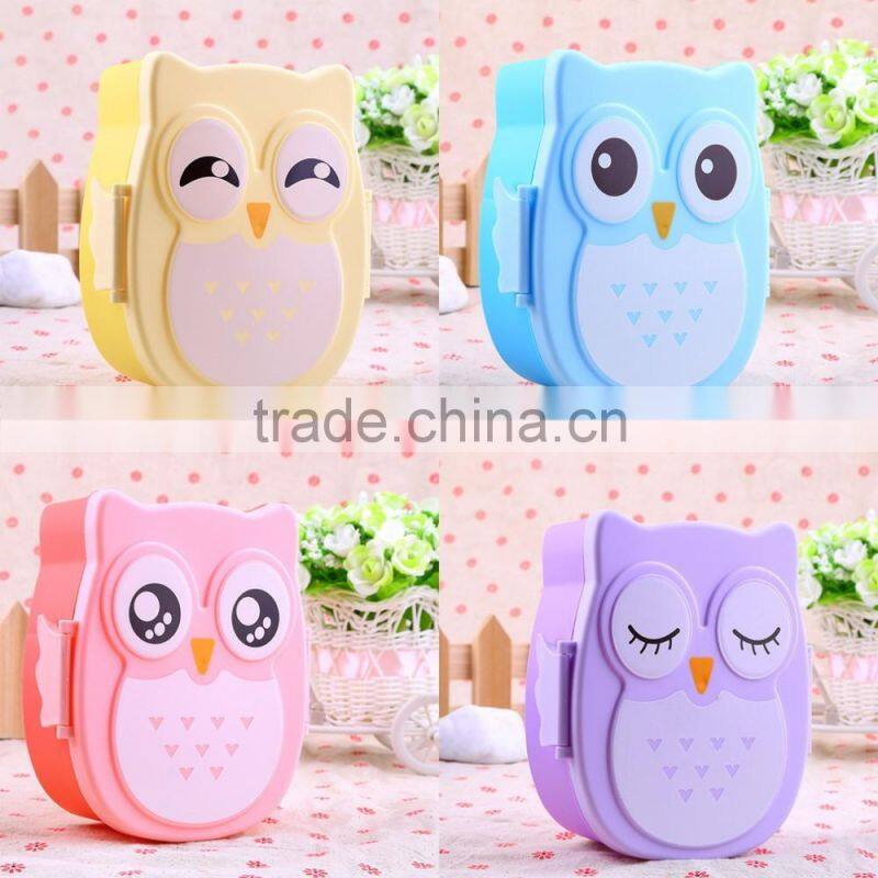 1050ml Cartoon Owl Lunch Box Food Fruit Storage Container Portable Bento Box Food-safe Food Picnic Container for Children Gifts