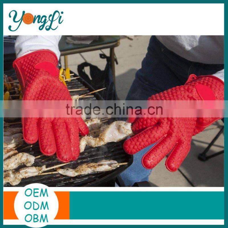 Amazon Hot Wholesale High Temperature Heat Resistant Non-stick BBQ Oven Baking Silicon Gloves