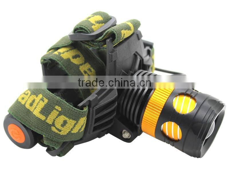OEM XML-T6 LED Dimmable Zoom 1000 Lumen Frontal Head Torch Light Powerful Headlamp