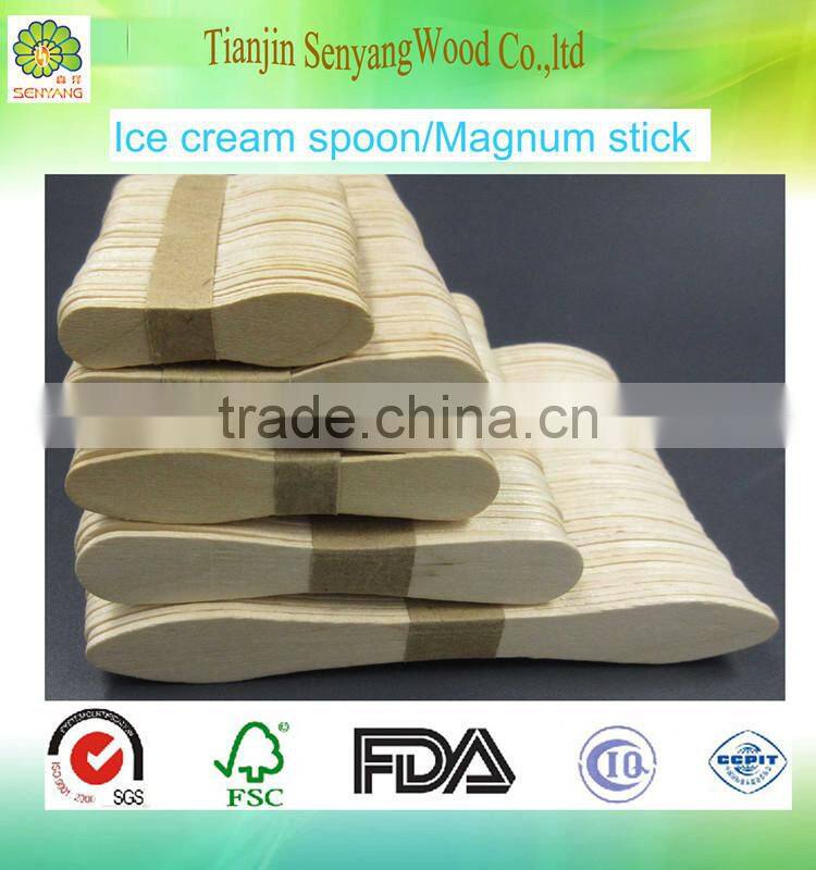 China birch wooden disposable individually wrapped ice cream spoon