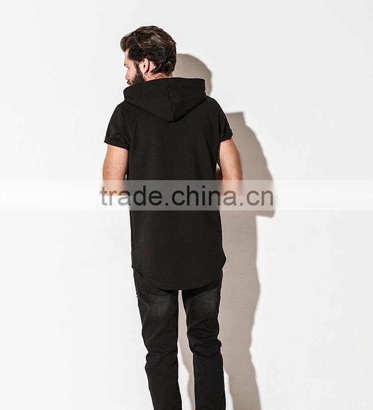 High Quality custom mens short sleeve hoodie