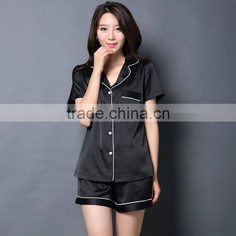 100% cotton sexy pajamas for women fabric for pajamas short sleeve women pajamas