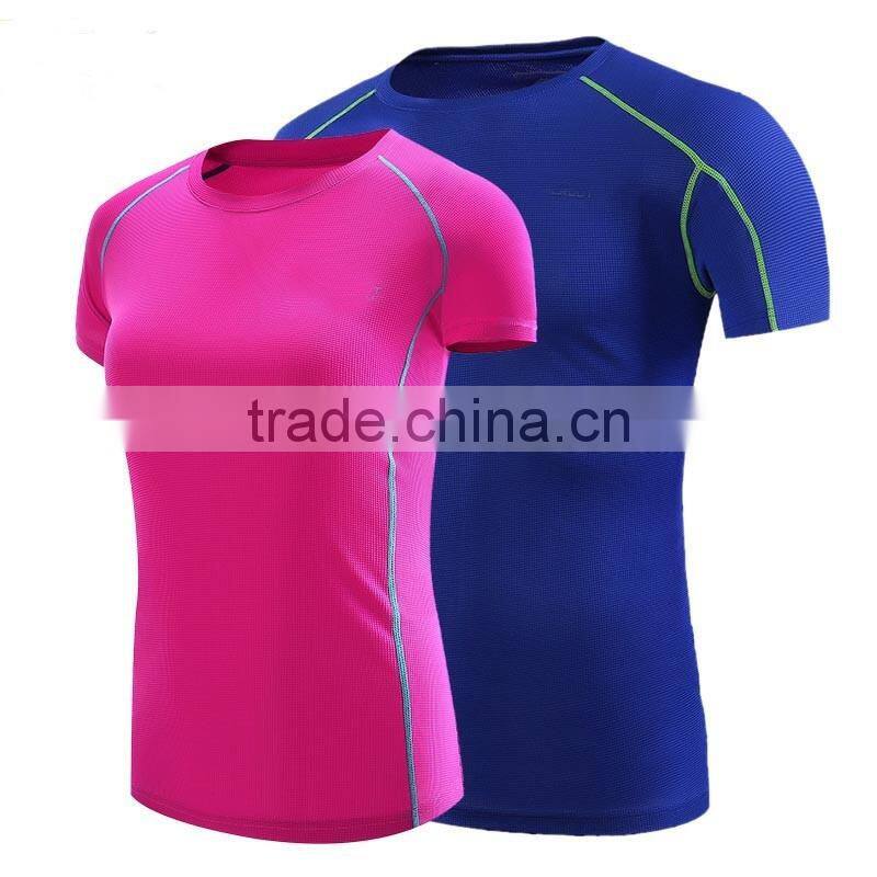 100% polyester Men fake V-neck cycling gym t-shirt custom dry fit t-shirt