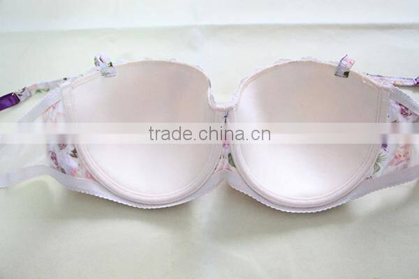 Fashion printing women bra with lace trimming/new style bra