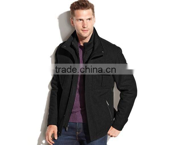 Wool-Blend Knit Bib Coat/Jacket