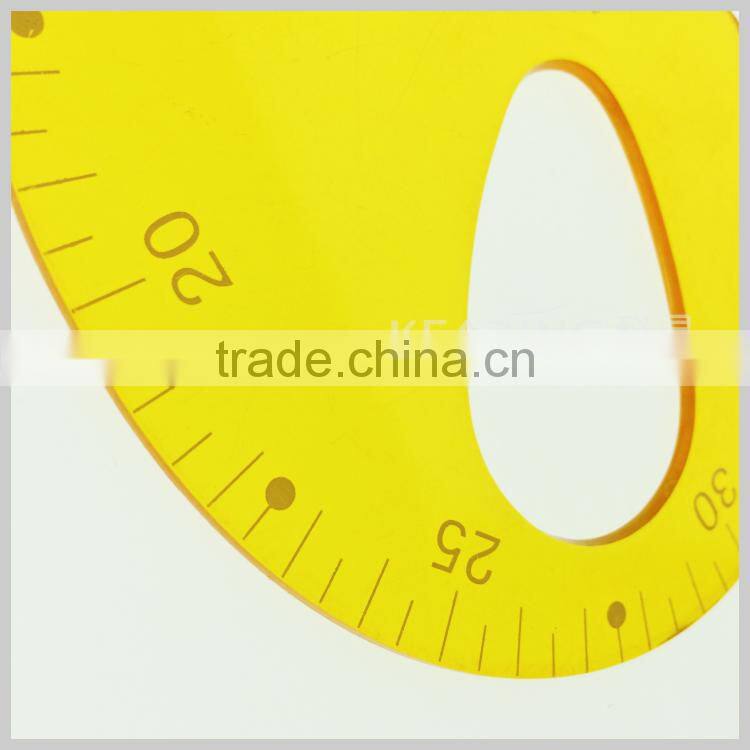 Factory OEM making durable yellow plastic tailor curve ruler for sewing design