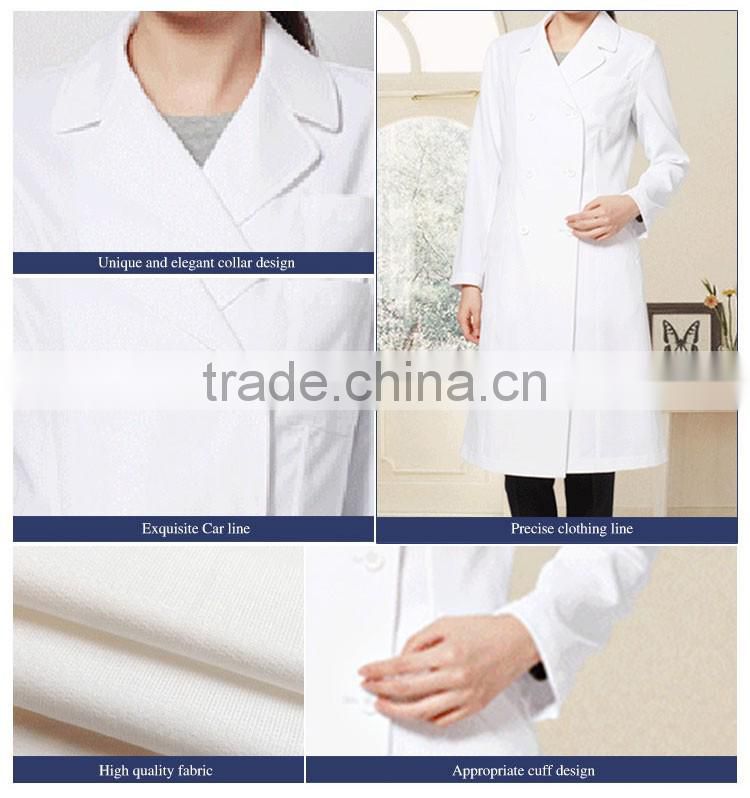 Doctor Gown 100% cotton or 30% cotton 70% polyester white lab coat medical Lab coat