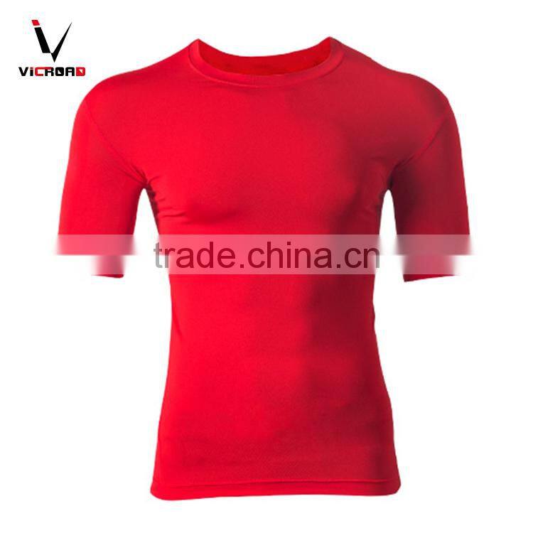 Made In China OEM sportswear compression streched exercise fitness tshirt men