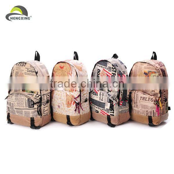 Cheap stylish fashion khaki canvas backpack