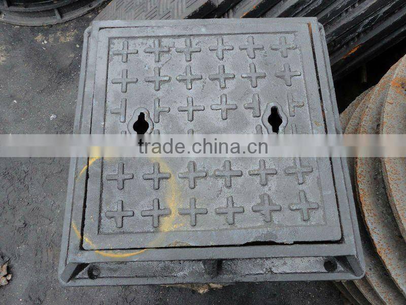 Square 500 water steel fiber manhole cover