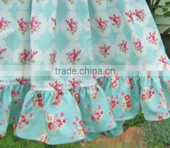 Latest design 3 year old girl dress 100% cotton floral two piece prom baby clothes dress set