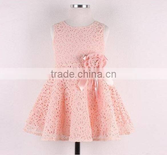 Kids Girls Lovely Sleeveless Lace Vest Princess Dress 20120#