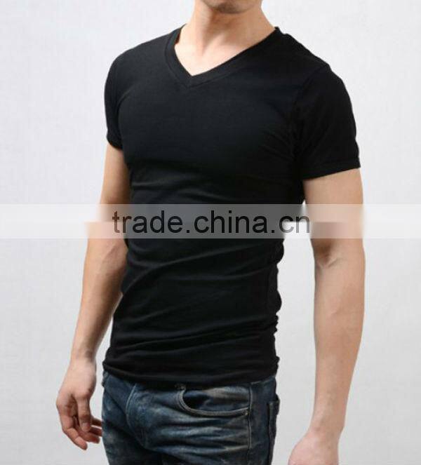 Hot sale for handsome man grey v neck t shirt