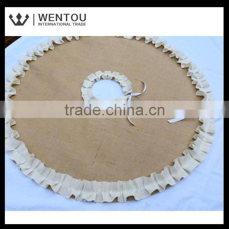 New Style Wholesale Rounded Burlap Christmas Tree Skirt