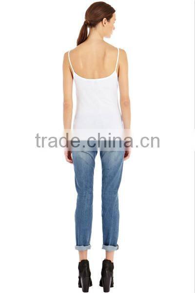 Light White Color Scoop Neck Casual Wear Stringer Vest