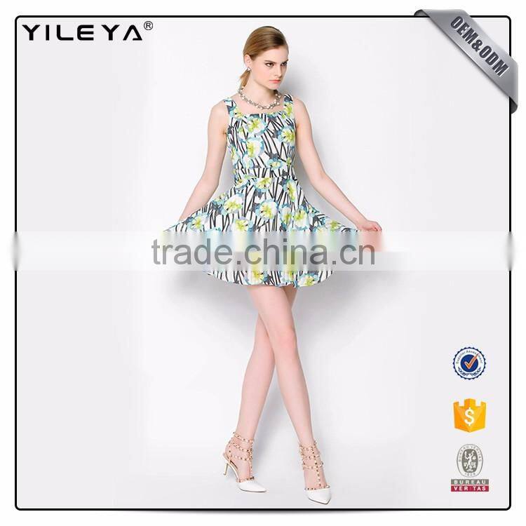 Cute Pattern Floral-Printing Advanced Apparel Dresses