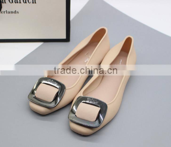 Flat melissa shoes for women, square button type melissa