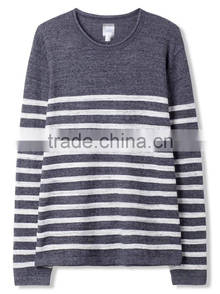 Men Soft Stripe kint Roll Neck Pullover Sweater