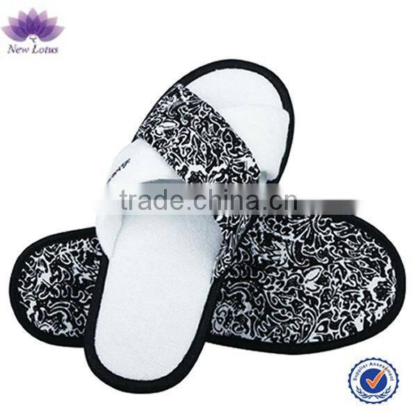 Hot sales high grade closed toe coloured hotel velvet disposable slipper