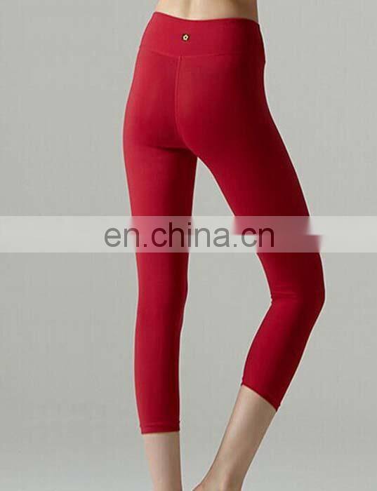 Women's nylon and spandex fitness ninth pants yoga vest suits